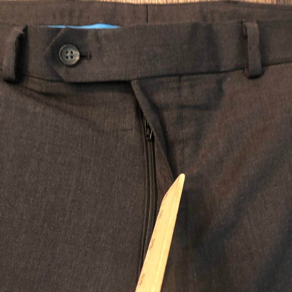 BROOKS BROTHERS Madison Dress Pants 38 x 30 100% Wool Charcoal Flat Front - Picture 4 of 14